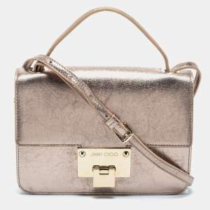 Jimmy Choo Metallic Leather Mini Rebel Crossbody Bag