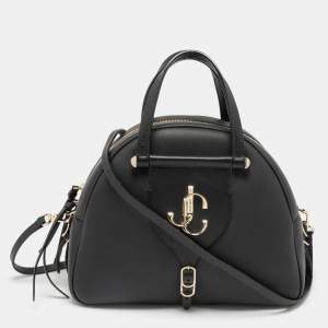 Jimmy Choo Black Leather Medium Varenne Bowler Bag