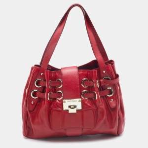 Jimmy Choo Red Leather Ramona Shoulder Bag