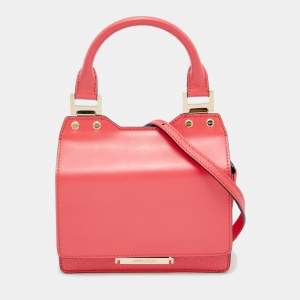 Jimmy Choo Peach Pink Leather Top Handle Bag