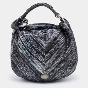 Jimmy Choo Multicolor Holographic Python Sky Hobo