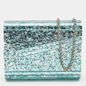 Jimmy Choo Mint Green Acrylic and Leather Candy Chain Clutch 