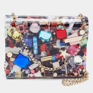 Pre Owned Jimmy Choo Multicolor Acrylic Candy Embellished Chain Clutch