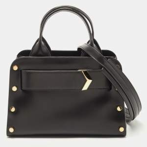 Jimmy Choo Black Leather Studded Satchel