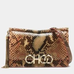 Pre Owned Jimmy Choo Multicolor Python Tassel Crossbody Bag