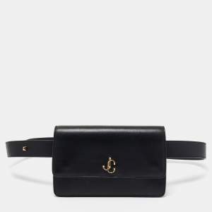 Jimmy Choo Black Leather Varenne Belt Bag