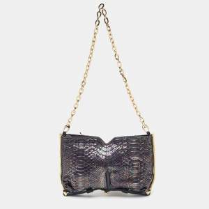 Jimmy Choo Multicolor Python Frame Chain Shoulder Bag