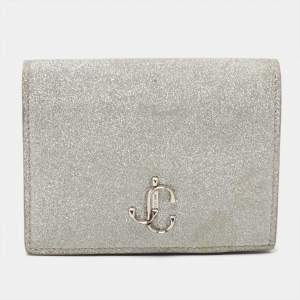 Jimmy Choo Silver Glitter Hanne Wallet