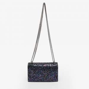 Jimmy Choo Blue/Multicolor Glitter Fabric Finley Shoulder Bag