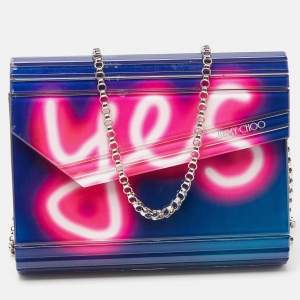 Jimmy Choo Tri Color Acrylic Yes Candy Wallet On Chain
