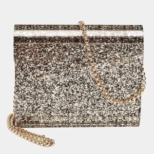 Jimmy Choo Gold Acrylic and Leather Candy Chain Clutch 
