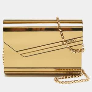Jimmy Choo Gold Acrylic Candy Chain Clutch 
