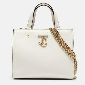 Jimmy Choo White Leather Varenne Tote 