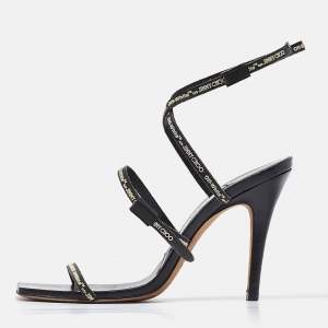 Jimmy Choo X Off-White Black Leather Jane Sandals Size 36