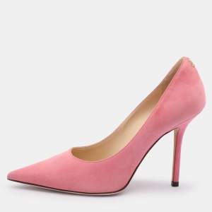 Jimmy Choo Pink Suede Love Pointed Toe Pumps Size 36.5