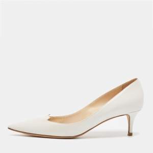 Jimmy Choo White Leather Pointed Toe Pumps Size 40