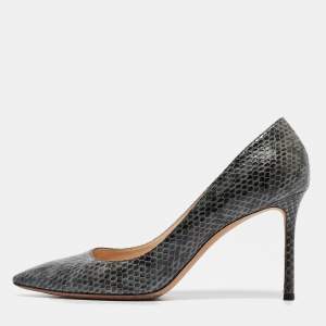 Jimmy Choo Green/Black Snakeskin Romy Pumps Size 40