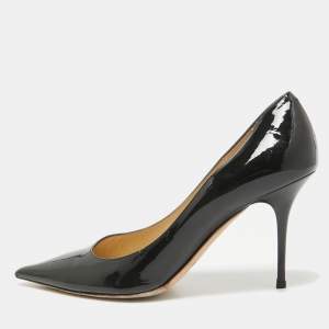 Jimmy Choo Black Patent Leather Romy Pointed Toe Pumps Size 39.5