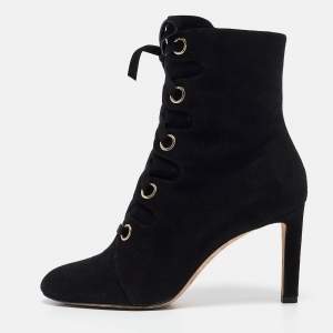 Jimmy Choo Black Suede Blayre 85 Ankle Length Boots 37