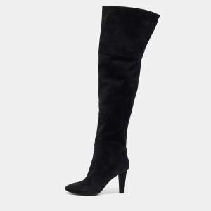 Jimmy Choo Black Suede Knee Length Boots Size 39.5