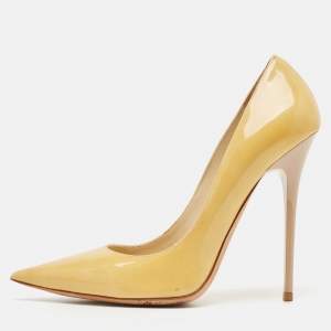 Jimmy Choo Beige Patent Leather Romy Pumps Size 38.5