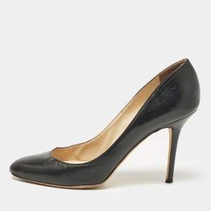 Jimmy Choo Black Leather Gilbert Pumps Size 40.5