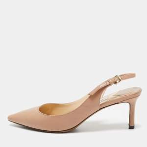 Jimmy Choo Beige Leather Erin Slingback Pumps Size 36