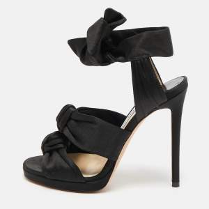 Jimmy Choo Black Satin Kris Sandals Size 35