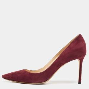 Jimmy Choo Burgundy Suede Romy Pumps Size 42