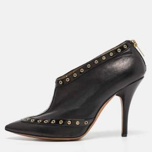 Jimmy Choo Black Leather Zip Up Booties Size 36