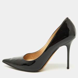 Jimmy Choo Black Patent Leather Romy Pointed Toe Pumps Size 38