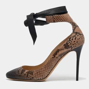 Jimmy Choo Two Tone Snakeskin Leather Ankle Strap Pumps Size 39