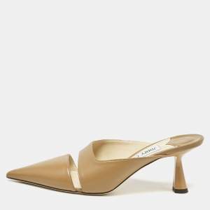 Jimmy Choo Brown Leather Zalea Mules Size 37