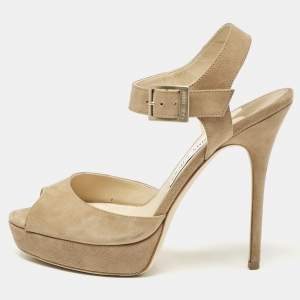 Jimmy Choo Beige Suede Linda Sandals Size 39