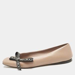 Jimmy Choo Beige Leather Ballet Flats Size 38.5