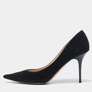 Jimmy Choo Black Suede Love Pointed Toe Pumps Size 39.5
