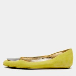 Jimmy Choo Yellow Suede Wray Ballet Flats Size 37