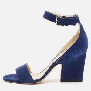 Jimmy Choo Blue Suede Ankle Strap Sandals Size 36