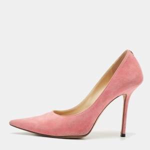 Jimmy Choo Pink Suede Love Pointed Toe Pumps Size 39.5