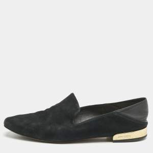 Jimmy Choo Black Suede Jaida Slip On Smoking Slippers Size 39