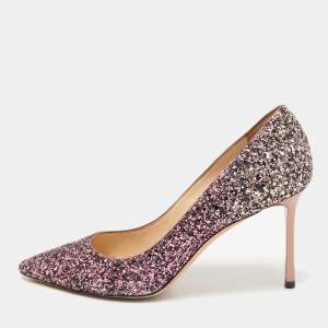 Jimmy Choo Candy Floss Coarse Glitter Romy 85 Pumps Size 38