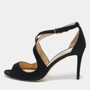 Jimmy Choo Black Suede Emily Sandals Size 40.5