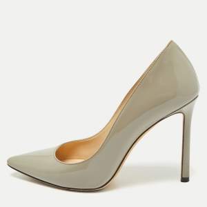 Jimmy Choo Grey Patent Leather Romy Pumps Size 36