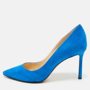 Jimmy Choo Electric Blue Suede Romy Pumps Size 36