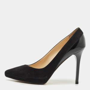 Jimmy Choo Black Suede and Patent Leather Rudy Pumps Size 36