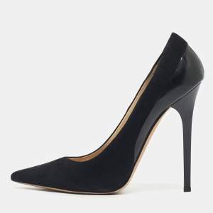 Pre Owned Jimmy Choo Black Suede Romy Pointed Toe Pumps Size 39