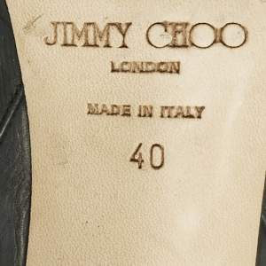 Pre Owned Jimmy Choo Black Leather Knee Length Boots Size 40