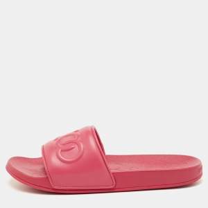 Pre Owned Jimmy Choo Azari Size 43 Pink Leather Slide Sandals