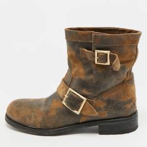 Pre Owned Jimmy Choo Dover Size 41 Brown Suede Ankle Length Boots