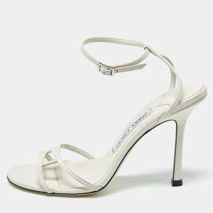 مملوكة مسبقًا Jimmy Choo Lance Size 36 Cream Leather Ankle Strap Sandals